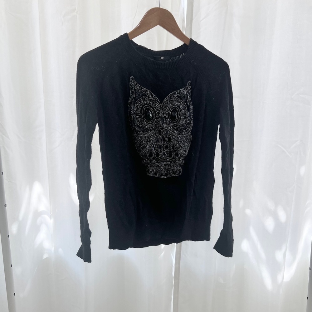 H&M Owl Embellished Knitted Sweater